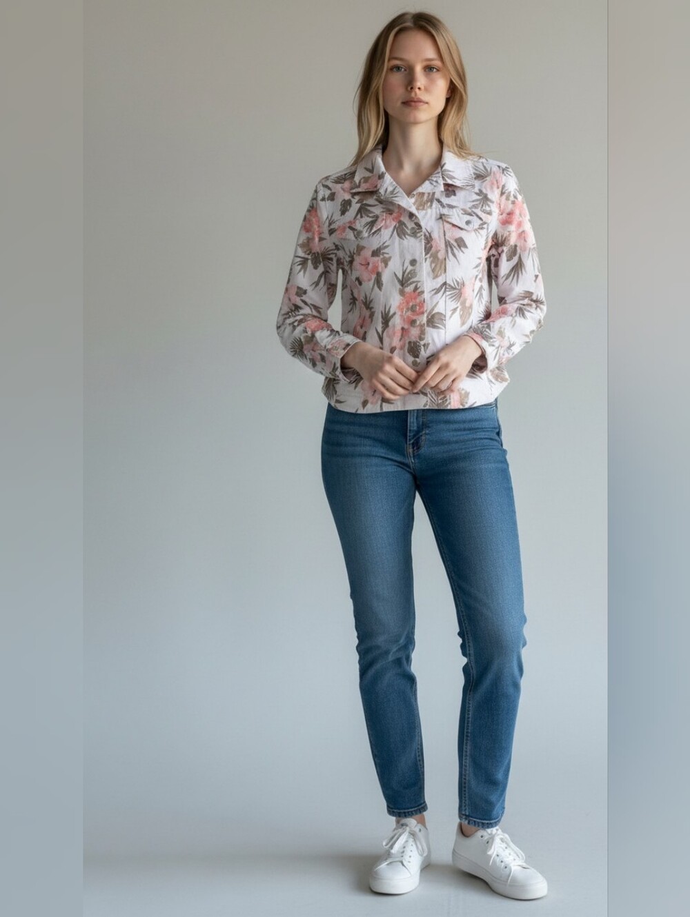 Tanzara Floral White Jacket - Size PM NOWT
